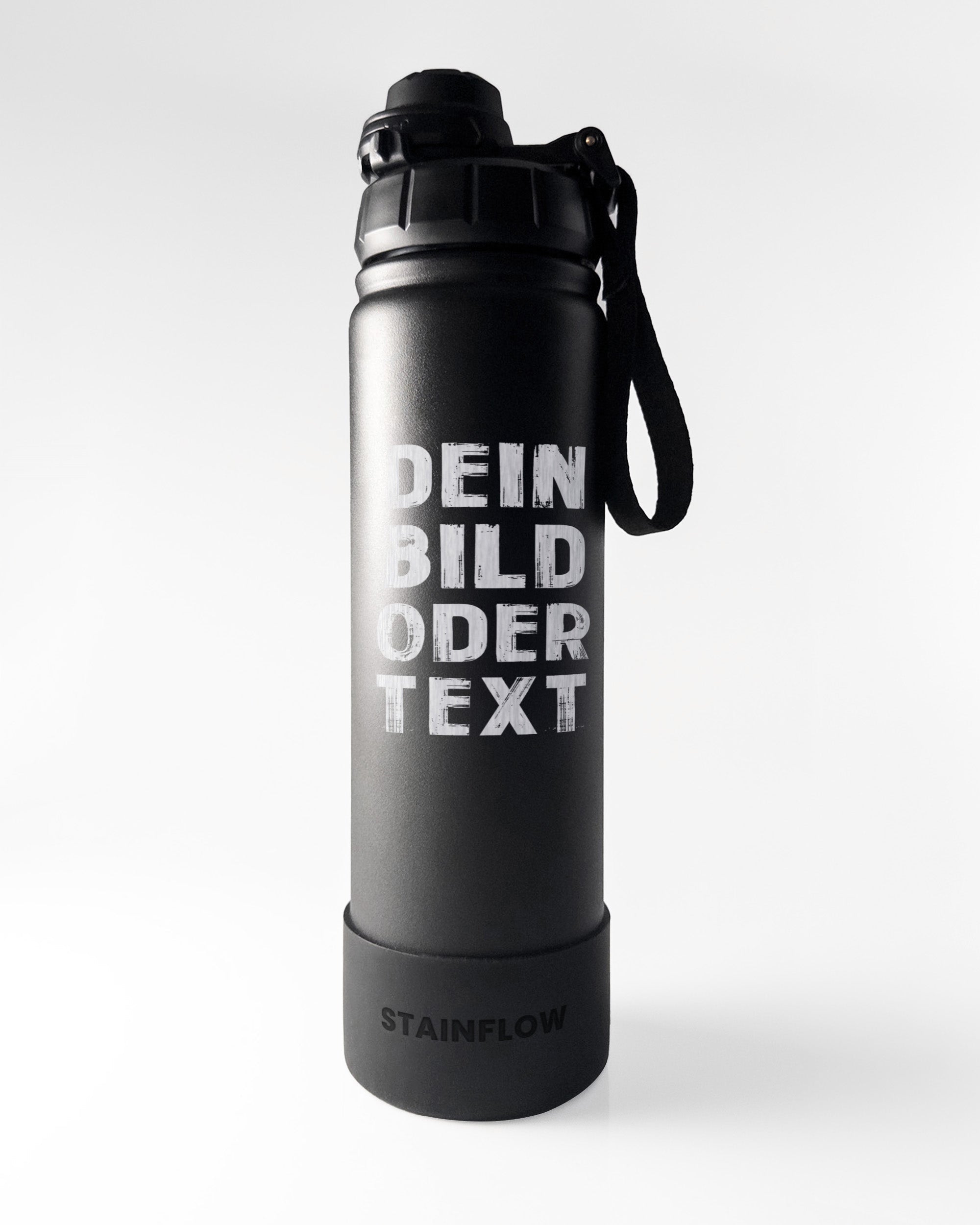 Personalisierte Stainflow FLOW Trinkflasche aus Edelstahl mit individuellem Gravur, ideal für unterwegs und sportliche Aktivitäten